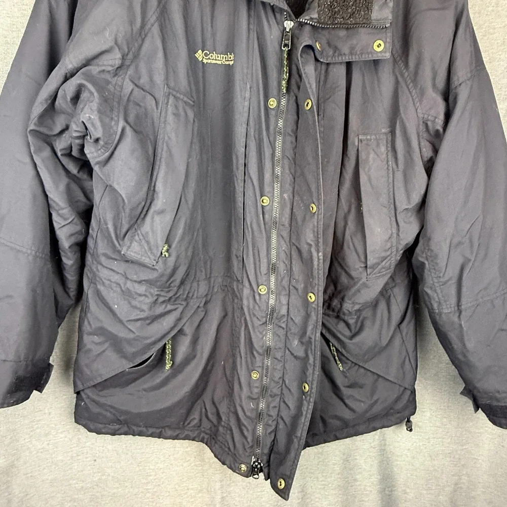 Columbia Jacket Men's XL Black Heavy‎ Lined Bomber Ski Warm Coat VTG
